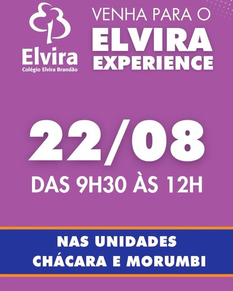 Convite do Elvira Experience de 22 de agosto